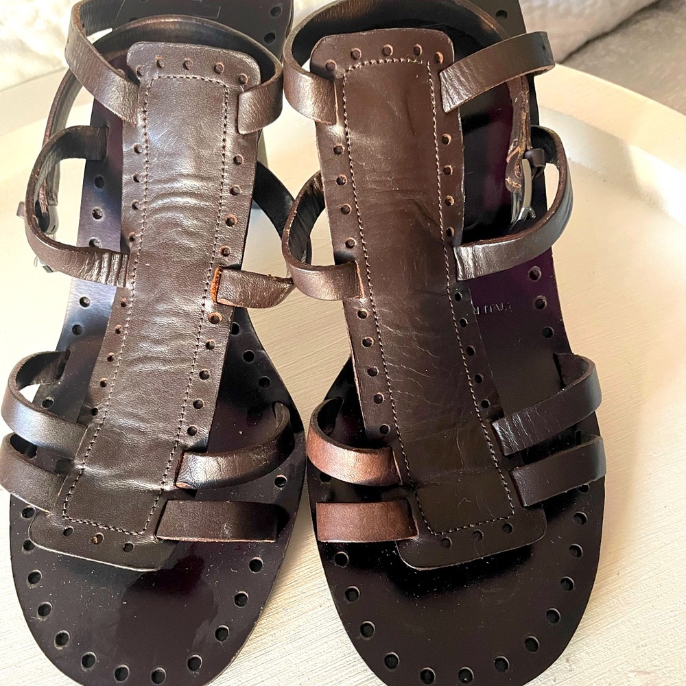 Vintage Jil Sander dark brown leather shoes.